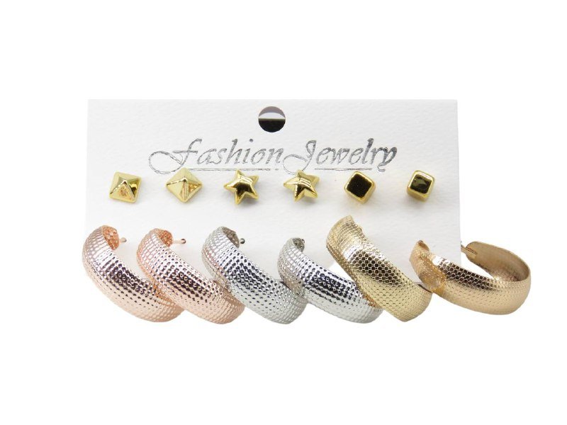 Fluffy - Bold Set Of Earring Fluffy - Gold