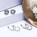 Fluffy - Set Of Earring Fluffy Women's Accessories-Silver