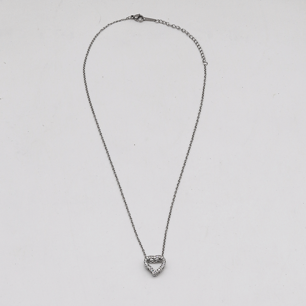 Fluffy - Open Heart Soft Necklaces Of Fluffy Women's Accessories-Silver
