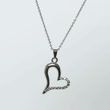 Fluffy - Oblique Heart Soft Necklaces Of Fluffy Women's Accessories-Silver