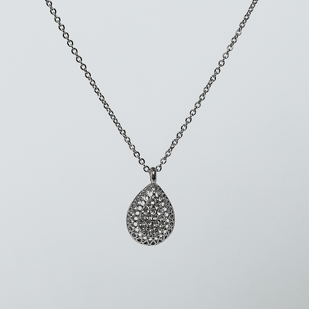 Fluffy - Brilliant Pear Soft Necklaces Of Fluffy Women's Accessories-Silver