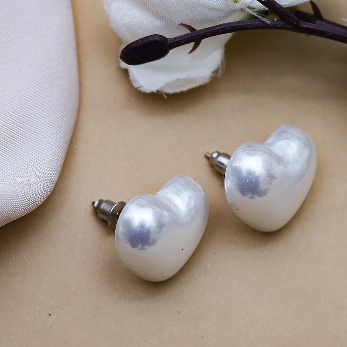Fluffy -Earring Women's Accessories-Offwhite