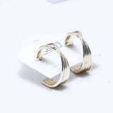 Fluffy - Lines Metal Earing Of Fluffy Women's Accessories-Gold