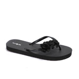 Pantofula - Summer Slipper Hand Made Flower Black
