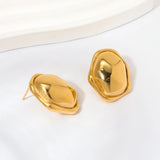 Fluffy - Irregular Geometric Gold Earrings