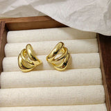 Fluffy - Interlocking Hoop Gold Earrings