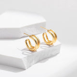 Fluffy - Luxurious Abstract Gold Earrings