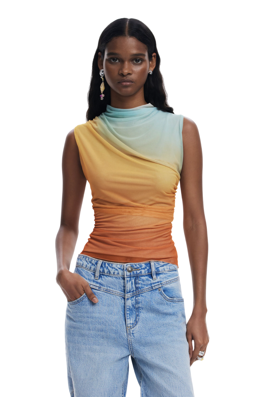 Desigual - Sunset draped T-shirt - sold by FIG