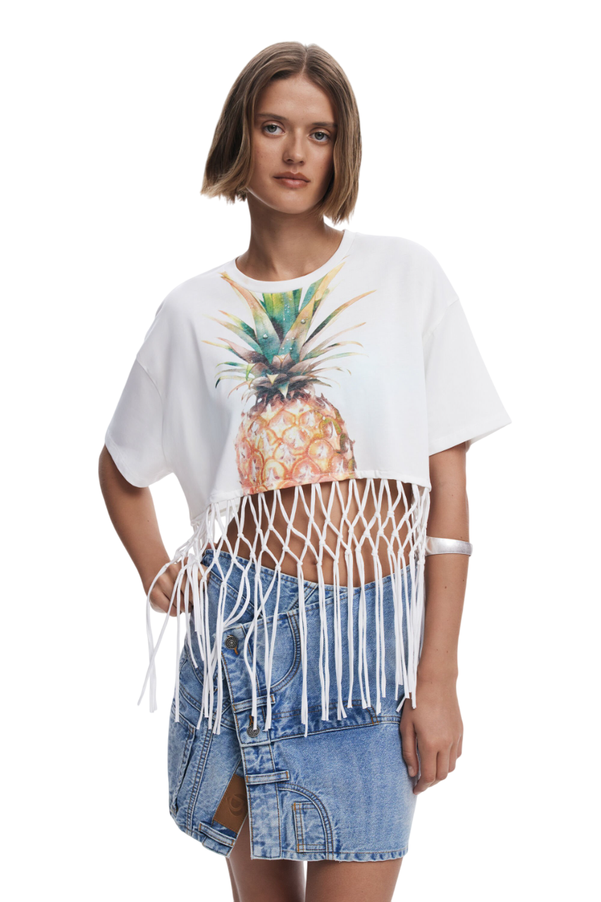 Desigual - Pineapple cropped T-shirt - sold by FIG