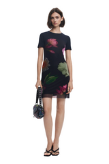 Desigual - Short dress with combined flowers - sold by FIG