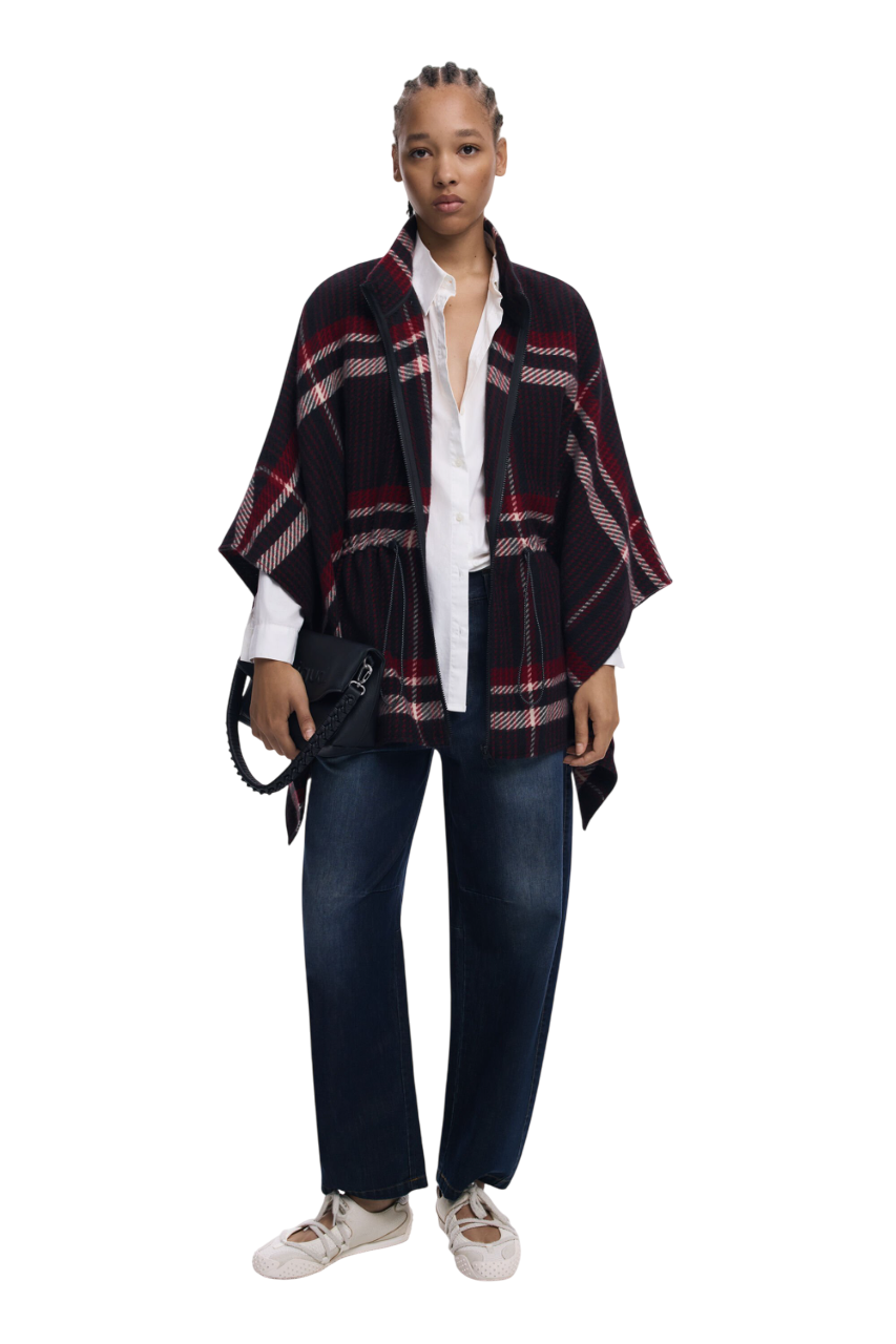 Desigual - Tartan poncho
