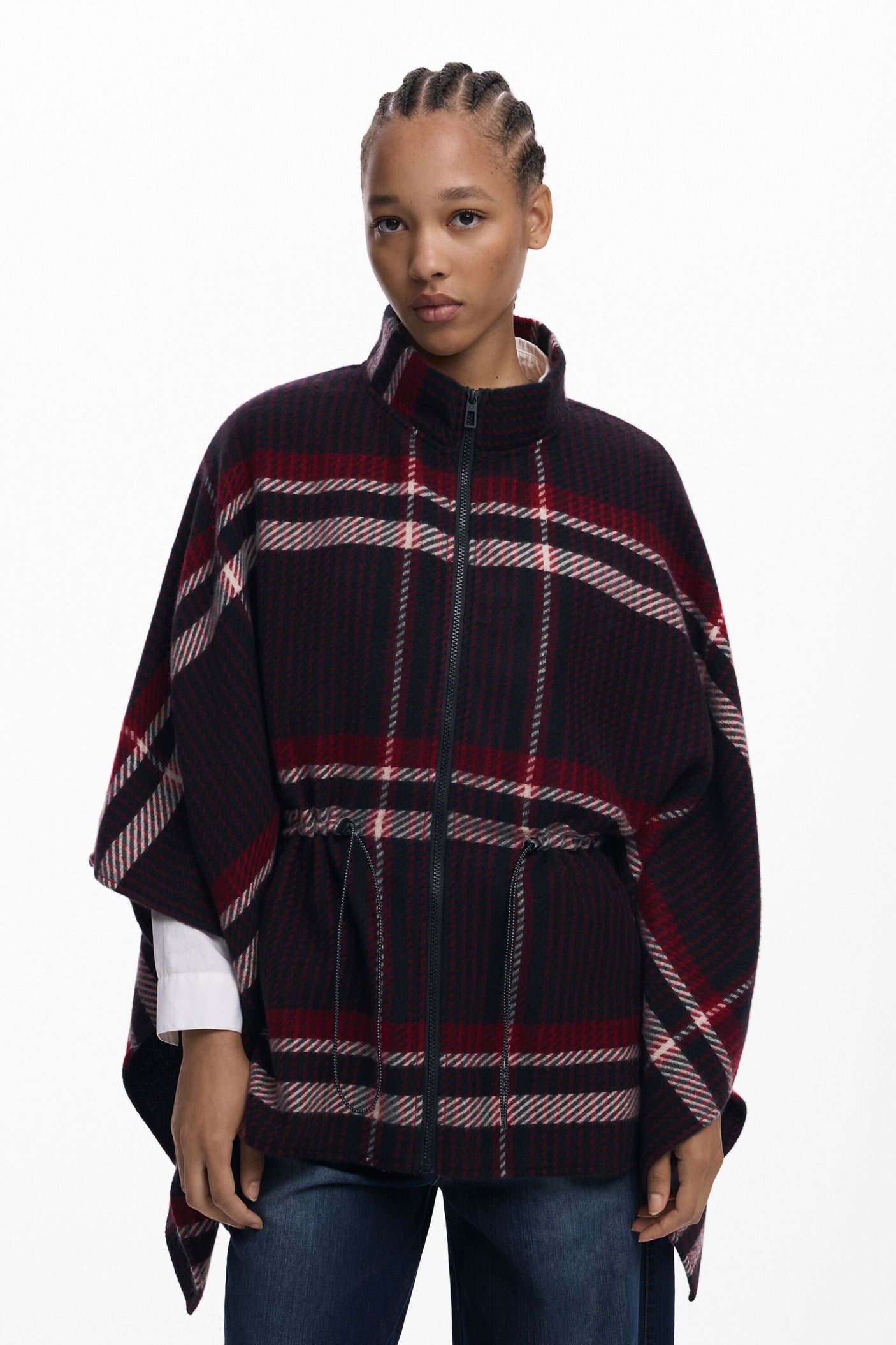 Desigual - Tartan poncho