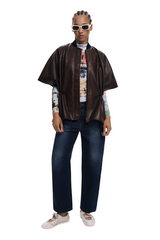 Desigual - Faux leather poncho
