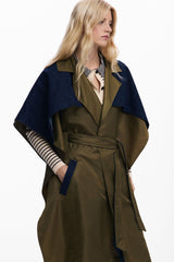 Desigual - Bimaterial trench-style poncho