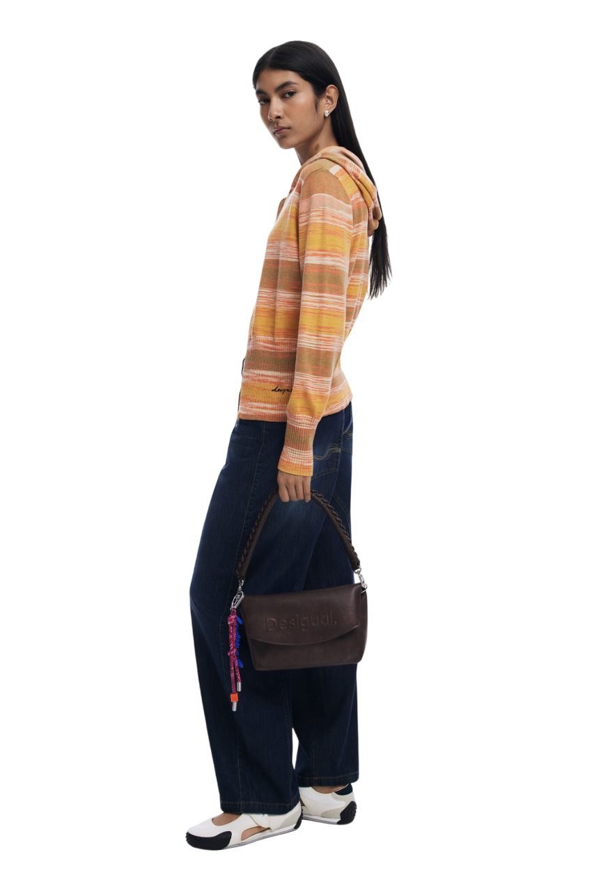 Desigual - Medium faux suede bag with 3D logo