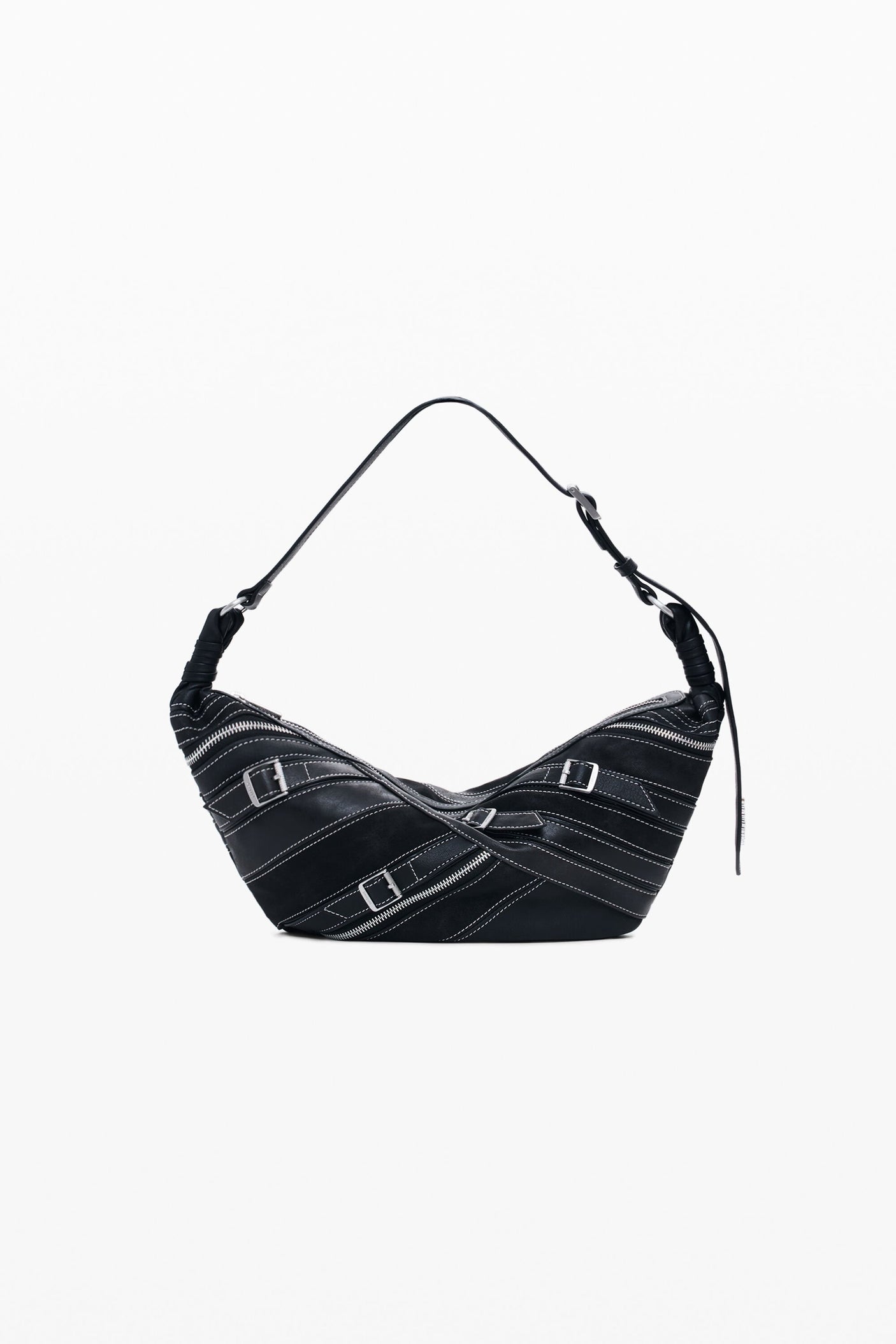 Desigual - Small faux leather bag with buckles