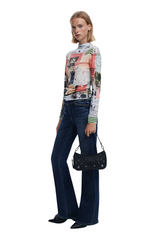 Desigual - Small embroidered faux leather bag