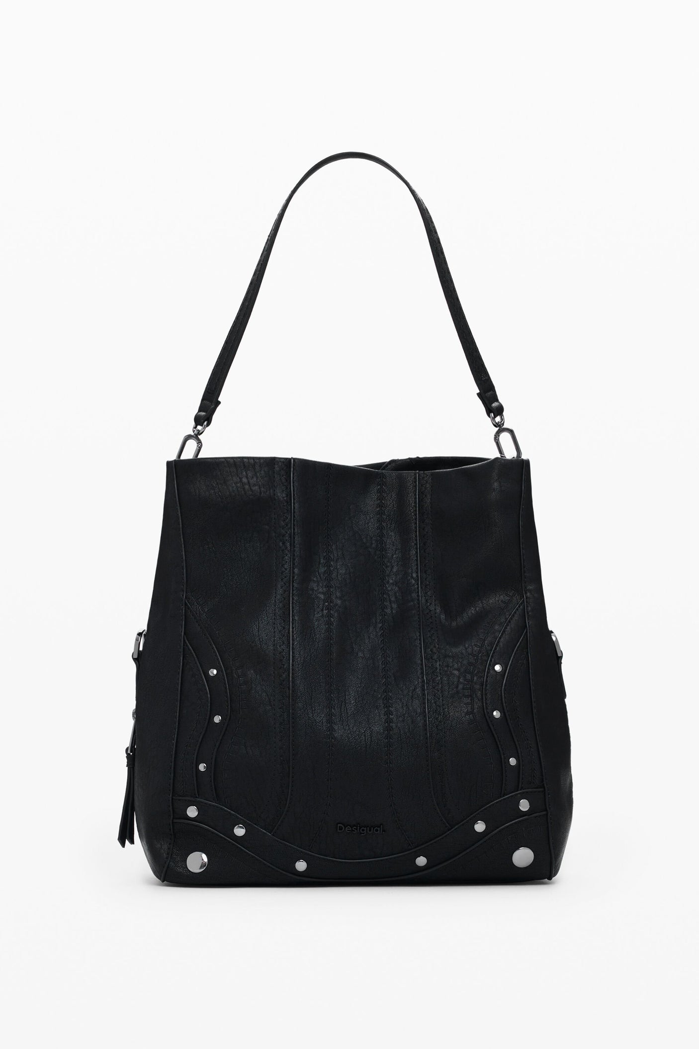 Desigual - Medium embroidered faux leather bag