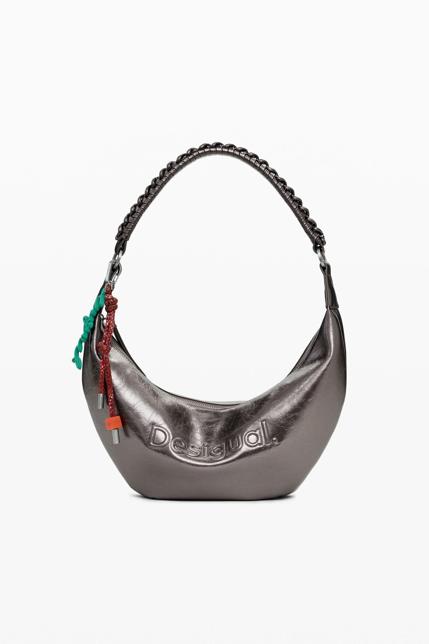 Desigual - Medium metallic crossbody bag with 3D logo