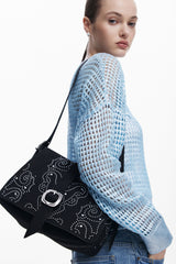 Desigual - Small crossbody faux leather studded bag