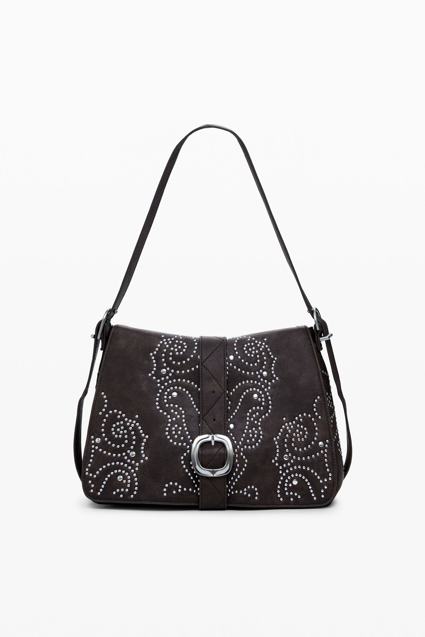 Desigual - Small crossbody faux leather studded bag