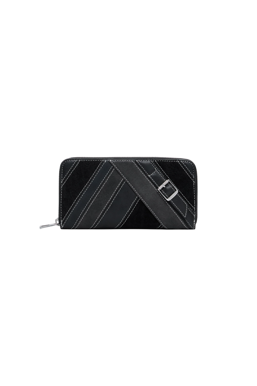 Desigual - Large faux leather wallet with buckles