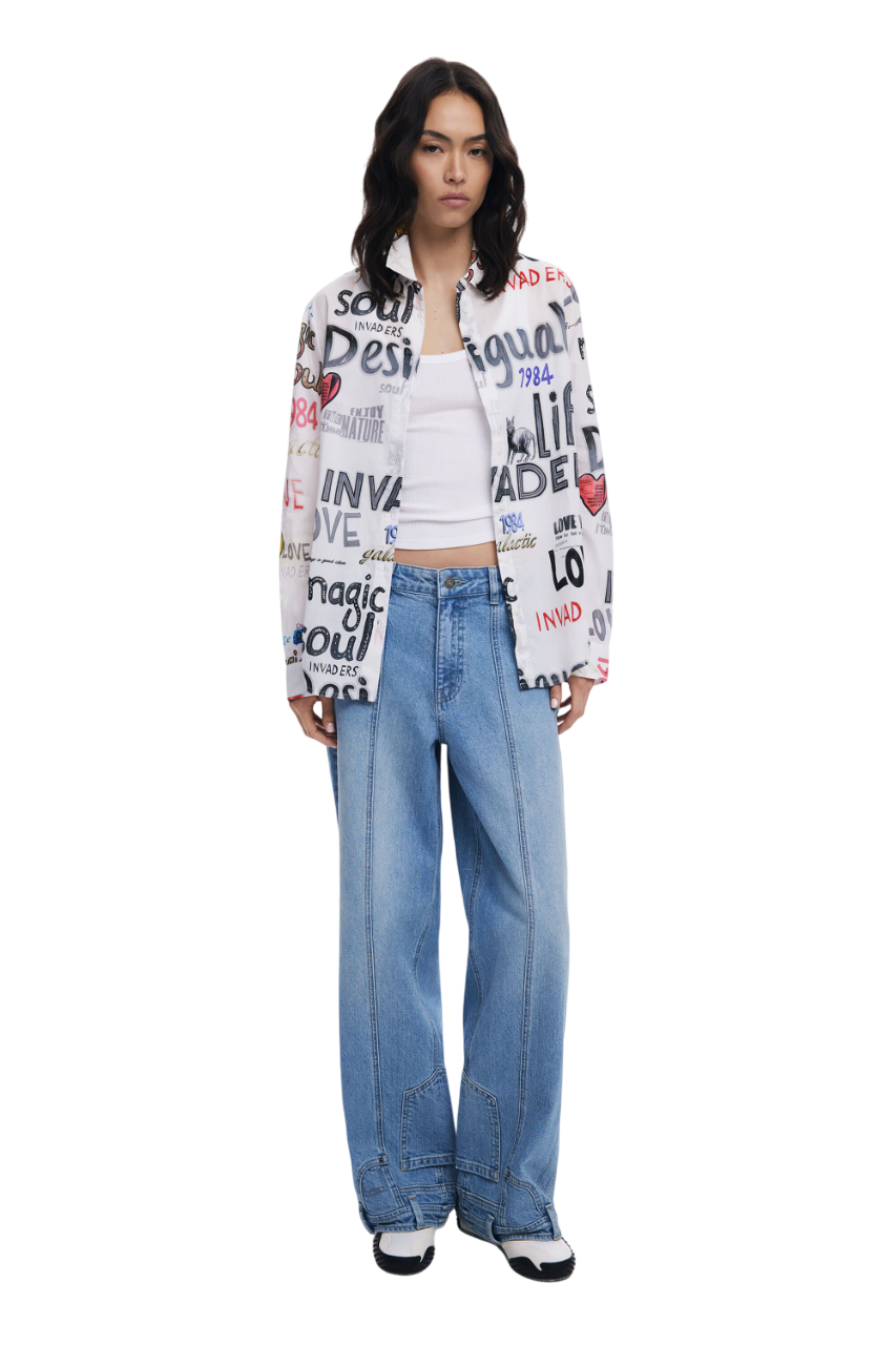 Desigual - Cotton shirt with letters