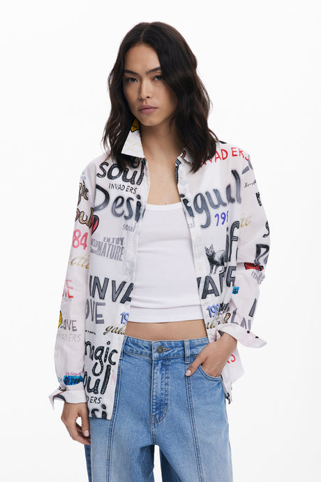 Desigual - Cotton shirt with letters