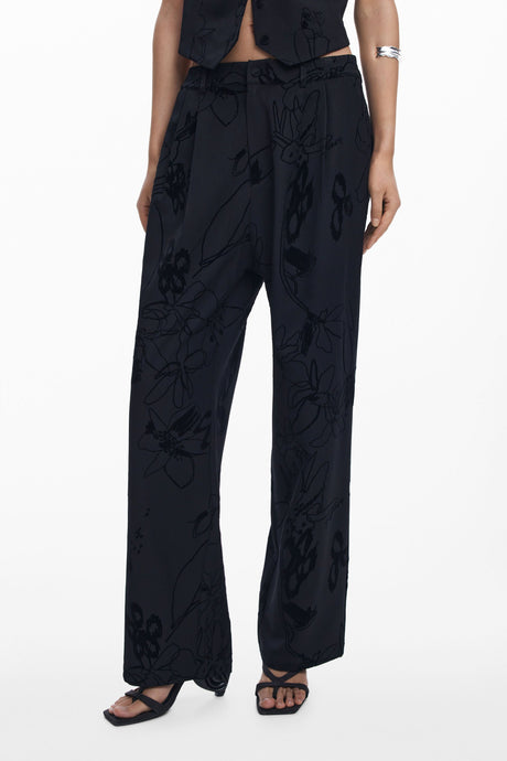 Desigual - Flocked floral pants