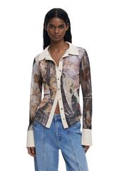 Desigual - Chiffon cuff T-shirt