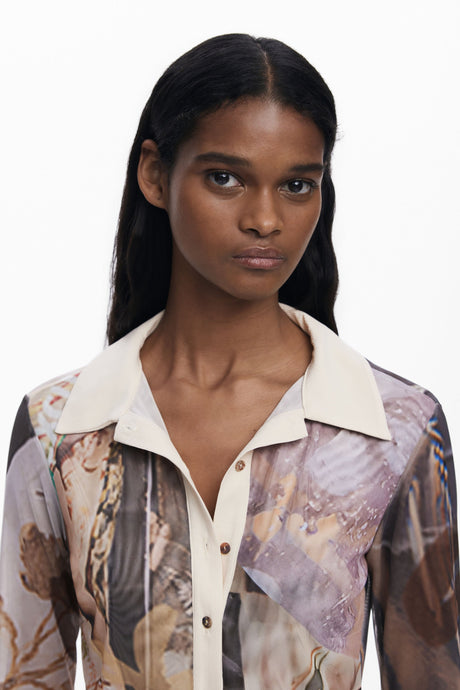 Desigual - Chiffon cuff T-shirt