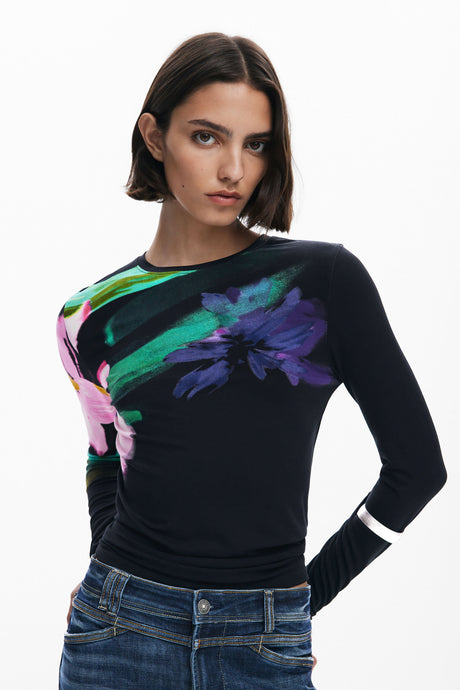 Desigual - Long-sleeve floral T-shirt