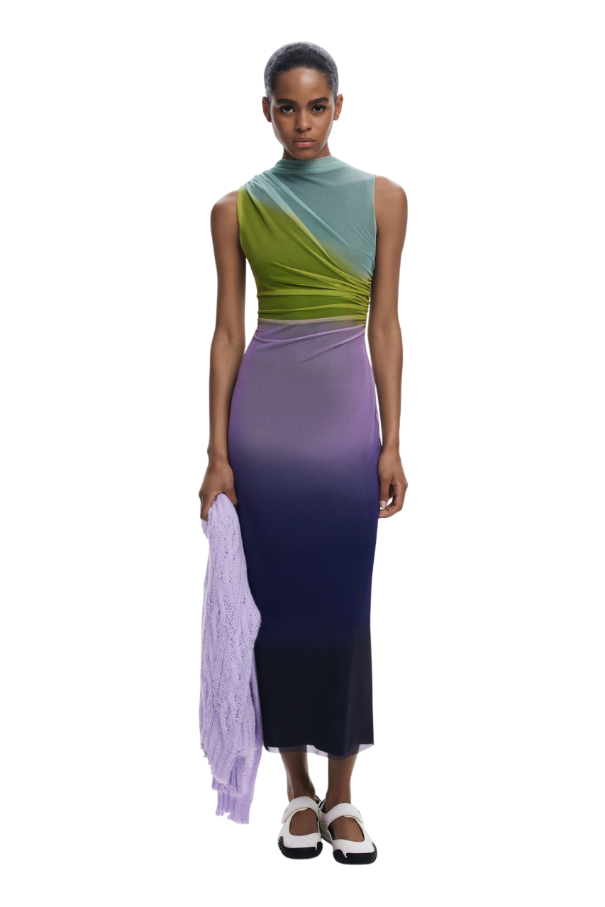 Desigual - Gradient tulle midi dress