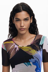 Desigual - Watercolor floral fitted dress