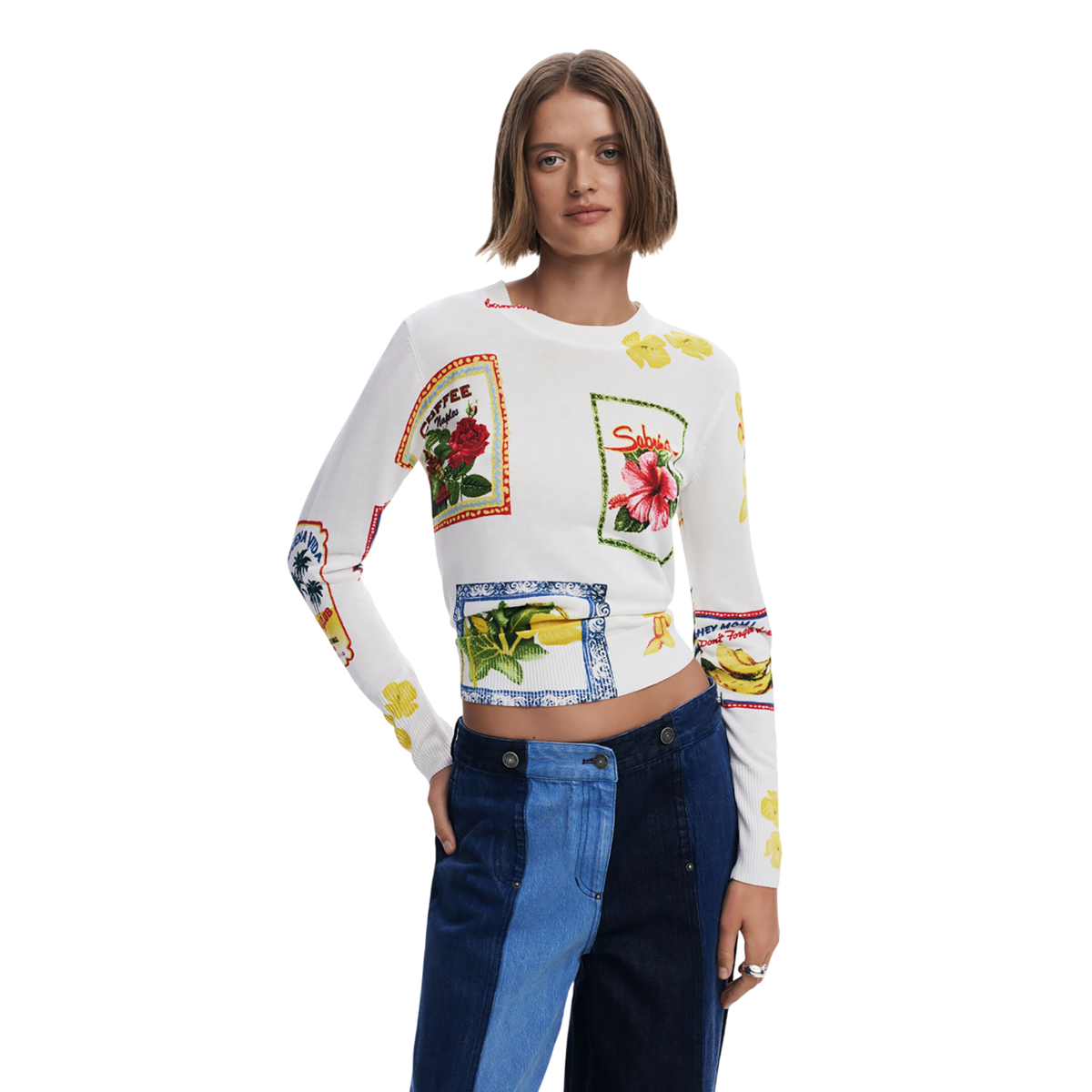 Desigual  - Tropical stamps sweater - Sold by FIG
