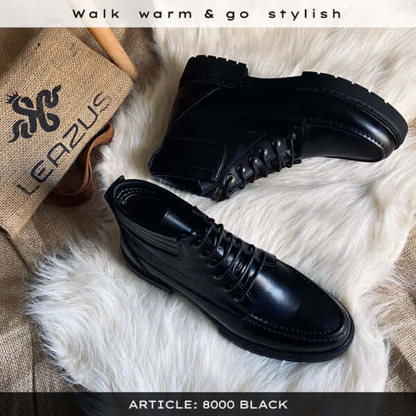 Leazus - Leather Bold Halfboot- 8000 BLACK
