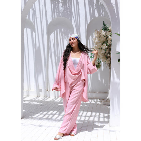 MARWA EL EZABY BOUTIQUE - linen pants Pink