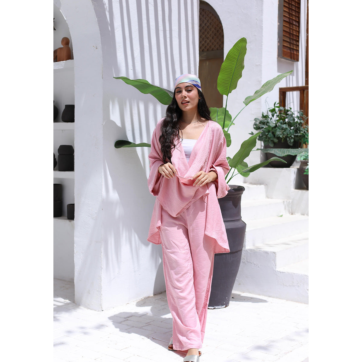 MARWA EL EZABY BOUTIQUE - linen pants Pink
