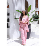MARWA EL EZABY BOUTIQUE - linen pants Pink
