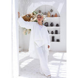 MARWA EL EZABY BOUTIQUE - linen pants White