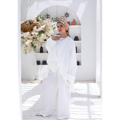 MARWA EL EZABY BOUTIQUE - linen pants White