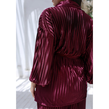 MARWA EL EZABY BOUTIQUE - Plesse set Burgundy