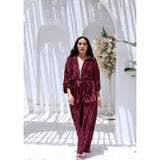 MARWA EL EZABY BOUTIQUE - Plesse set Burgundy
