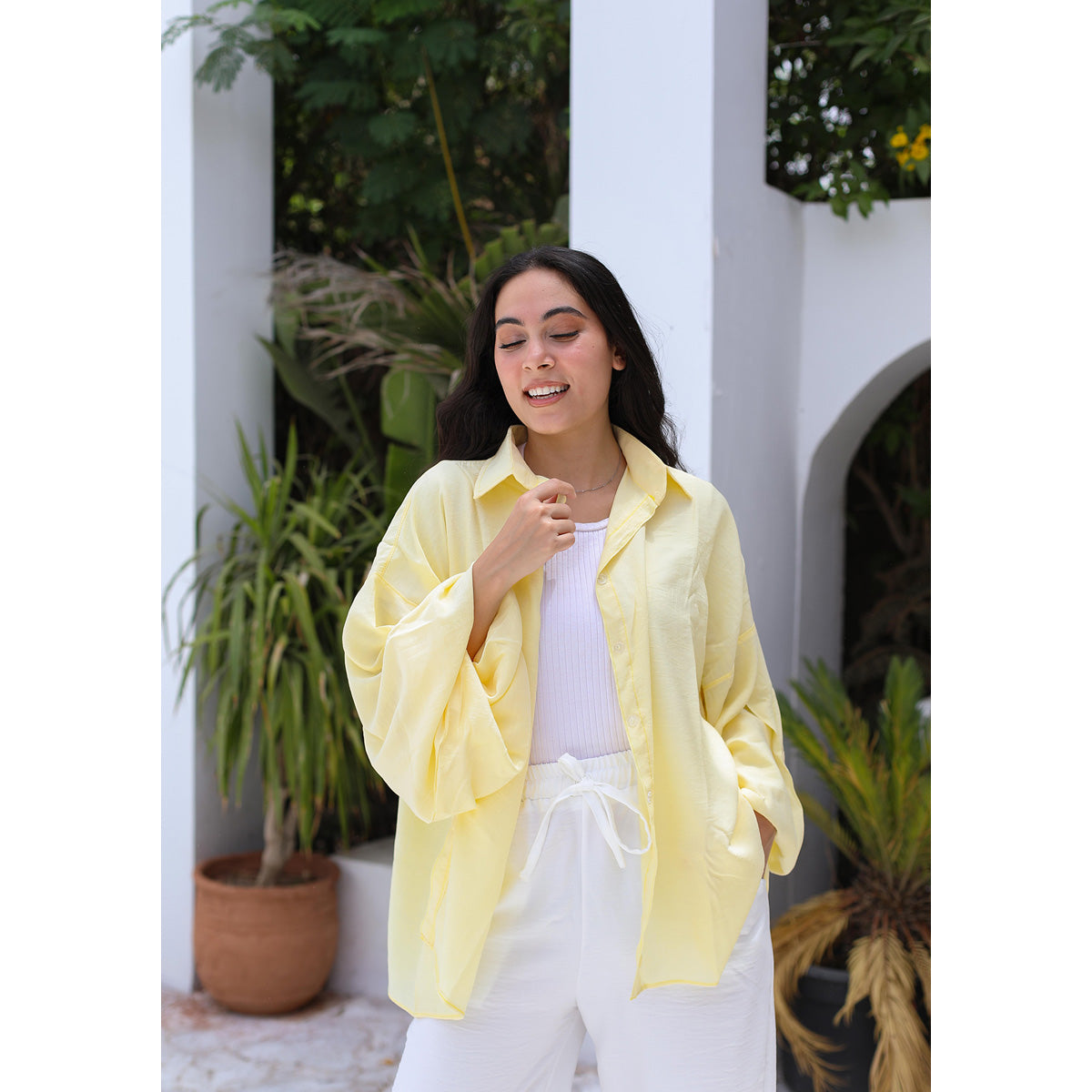 MARWA EL EZABY BOUTIQUE - Puffy sleeves shirt Yellow