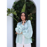 MARWA EL EZABY BOUTIQUE - Puffy sleeves shirt Mint Green