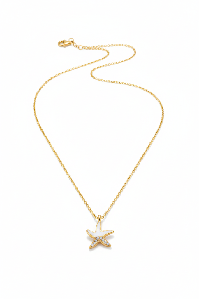 Women’s Necklace Starfish Pendant, Elegant Design