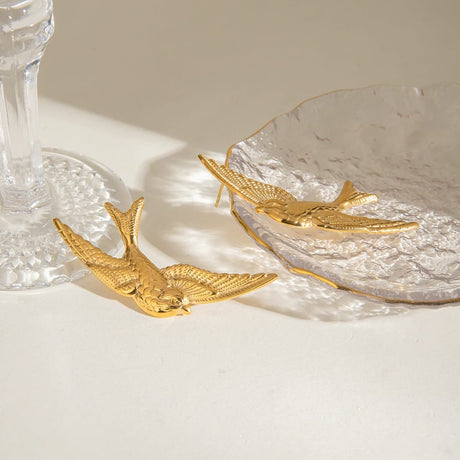 Golden Swallow Earrings