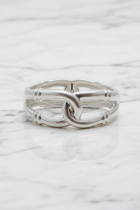 Plated Metal Interlocking Links Bracelet