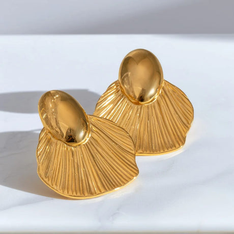 Gold Shell Design Earrings