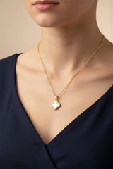 Women’s Necklace Clover Pendant Sparkly Crystals Elegant Touch